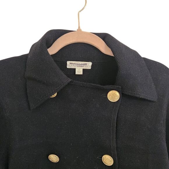 NWOT J. Crew Warwick Sweater Blazer Gold Button Detail Black XS - Picture 8 of 11